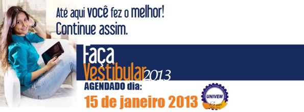 Vestibular Agendado 2013 Univem