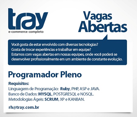 Tray contrata programador pleno
