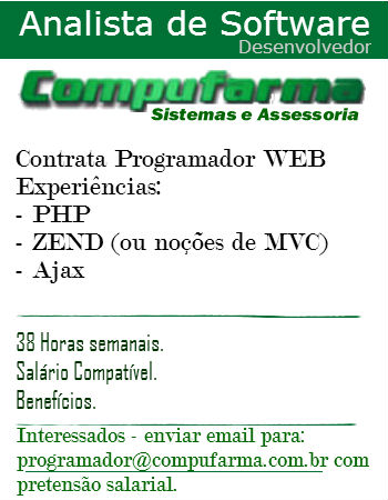 Compufarma contrata Programador PHP