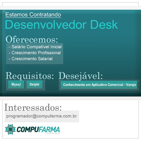 Compufarma contrata Programador Desktop