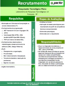 Jacto contrata Pesquisador Tecnológico Pleno