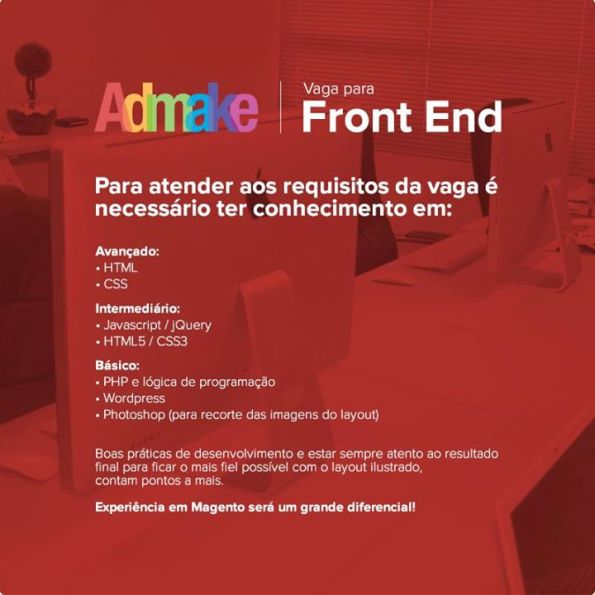 Vaga para Desenvolvedor Front-End