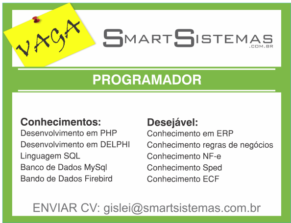 Vaga de Programador na Smart Sistemas