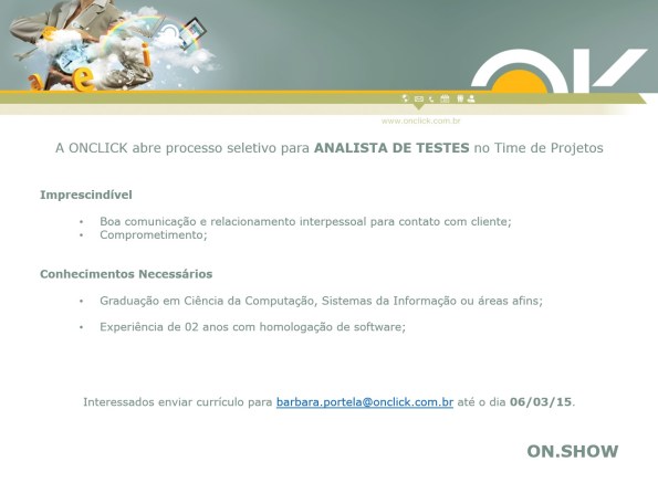 Vaga para Analista de Testes