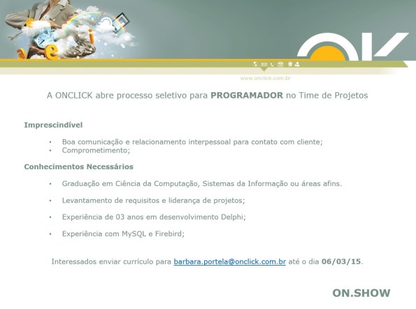 Vaga para Programador Delphi