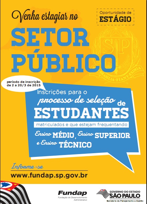 Processo seletivo de estágio para Governo do Estado