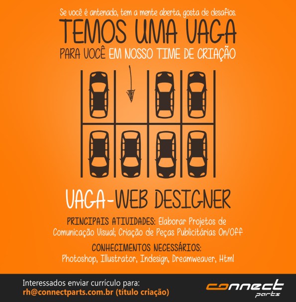 Connect Parts tem vagas para Front End e Web Designer